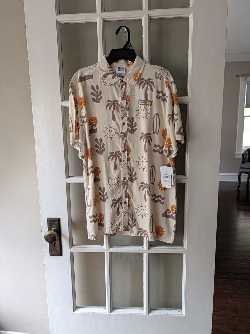 SmileyWorld Boys Graphic Button Up Resort Shirt with Short Sleeves Size XXL (18)
